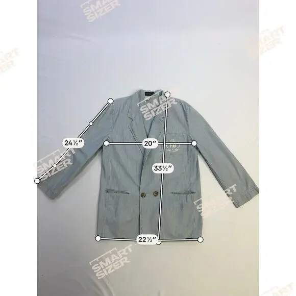 Harve Benard Vtg 90s Women's Blazer White Blue Striped Nautical Women’s L Cotton - Picture 13 of 13